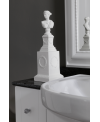 Ensemble de salle de bains de style ancien, rétro, art-déco avec un meuble laqué blanc mat et un miroir 100x120cm AC15A