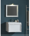 Meuble de salle de bain de style art-déco, rétro blanc mat avec armoire et miroir comp DH18A