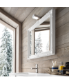 Miroir salle de bain, art-déco 70x70x6cm, ou 70x95x6cm sans éclairage, avec cadre blanc mat comp louis16