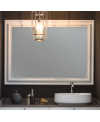 Miroir salle de bain, art-déco sans éclairage, 100x140, 70x120, 100x120, 140x120cm avec cadre blanc brillant comp lord