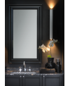 Miroir salle de bain, art-déco sans éclairage, 100x140, 70x120, 100x120, 140x120cm avec cadre noir brillant comp lord
