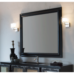 Miroir salle de bain, art-déco sans éclairage, 100x140, 70x120, 100x120, 140x120cm avec cadre noir brillant comp lord