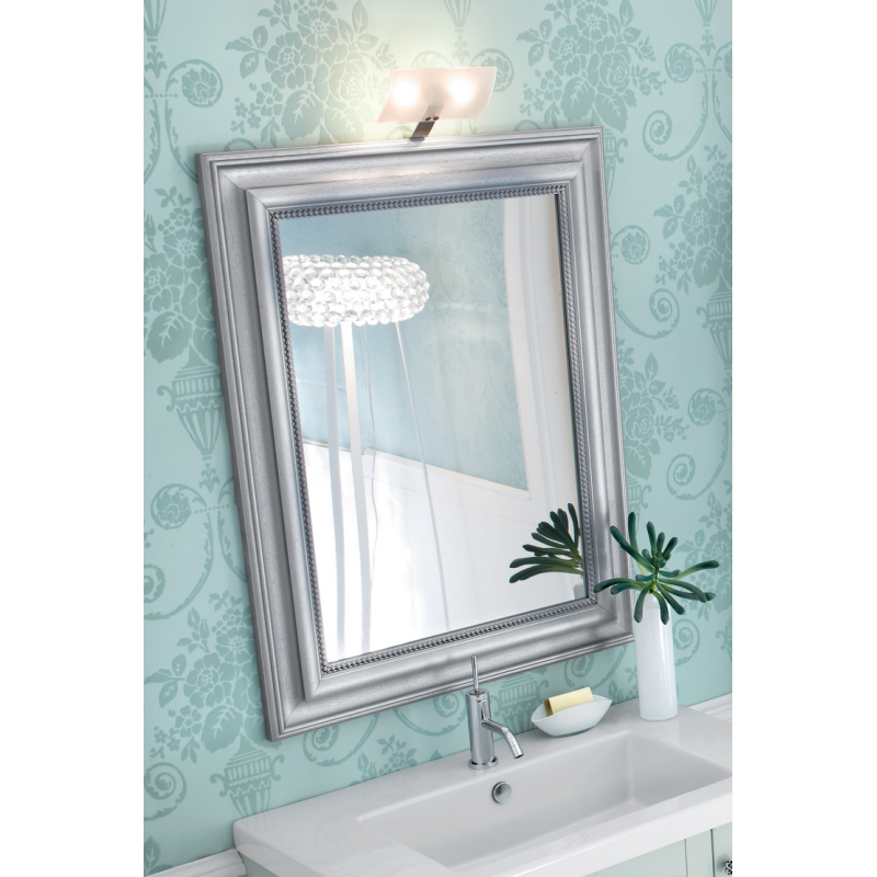 Miroir salle de bain, art-déco sans éclairage, 100x140, 70x120, 100x120, 140x120cm avec cadre argent brillant comp lord