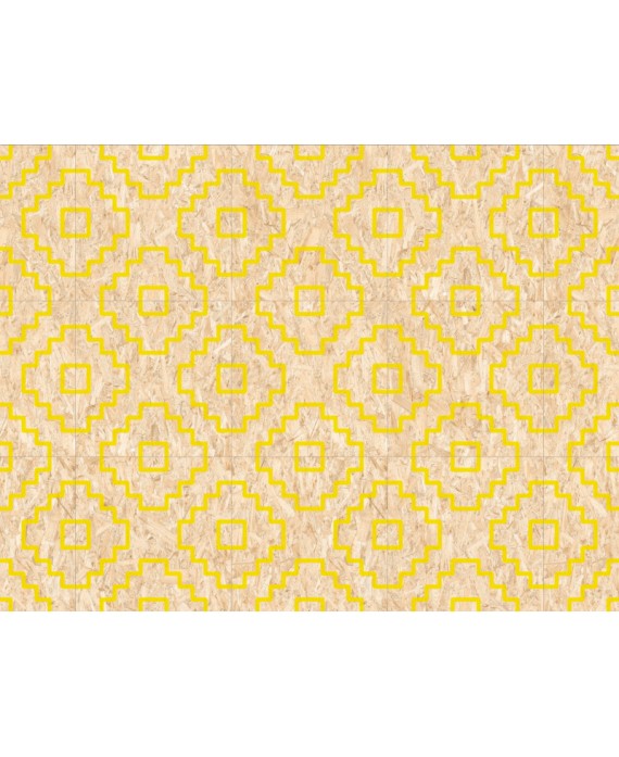 Carrelage imitation bois aggloméré décoré jaune mat, décor, 59.3x59.3cm rectifié, R10, V seriaki naturel amarillo