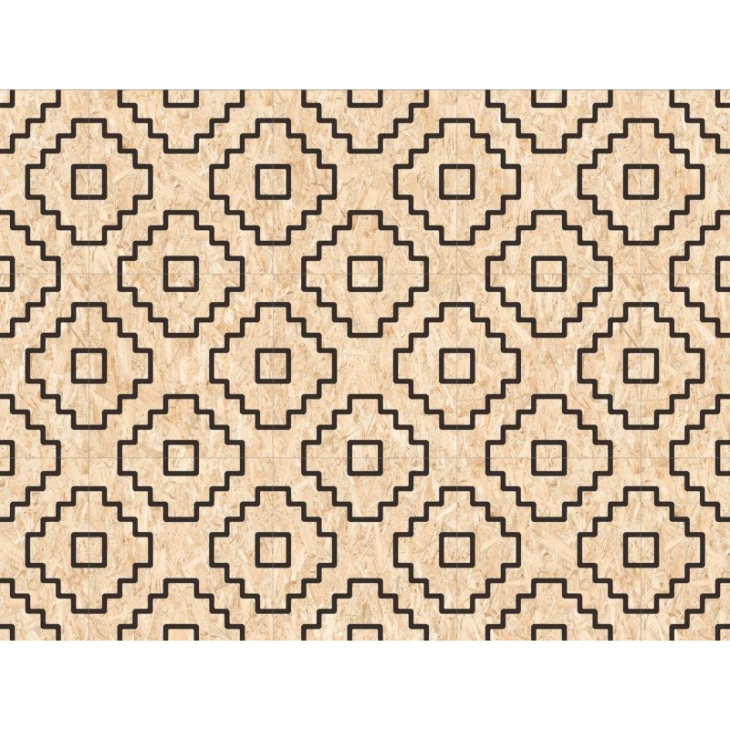 Carrelage imitation bois aggloméré décoré noir mat, décor, 59.3x59.3cm rectifié, R10, V seriaki naturel nero