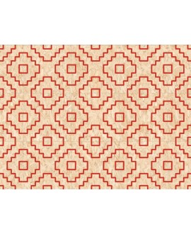 Carrelage imitation bois aggloméré décoré rouge mat, décor, 59.3x59.3cm rectifié, R10, V seriaki naturel rojo
