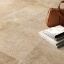 Carrelage imitation travertin beige opus nuancé mat 45.3x75.8cm, 45.3x45.3cm, 30x60.5cm, 30x30cm edimsénanque mélangé