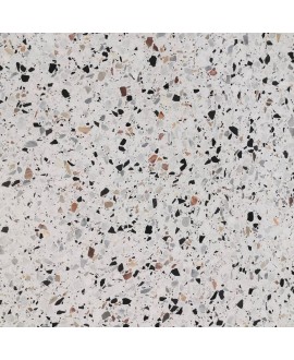 Carrelage ciment terrazzo véritable granito grand format brillant Roma 75x75x2cm fond blanc