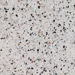 Carrelage ciment terrazzo véritable granito grand format brillant Roma 75x75x2cm fond blanc