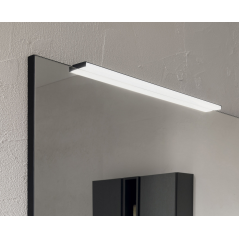 Profil lumineux de miroir de salle de bain, noir mat fixée sur miroir 60,70,85,95,105,120,140cm comp gae