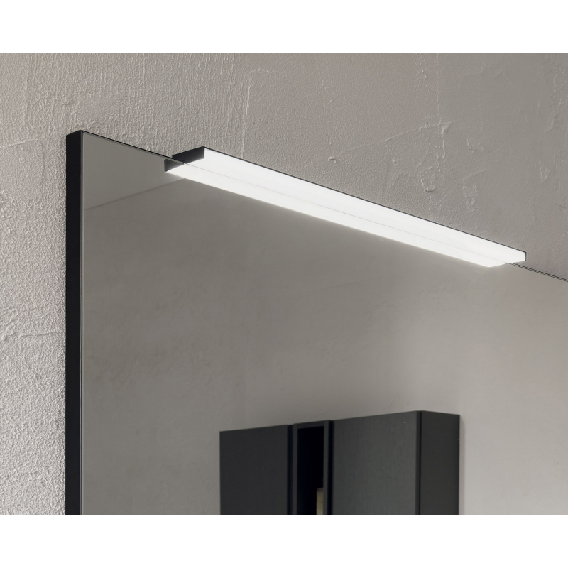 Profil lumineux de miroir de salle de bain, noir mat fixée sur miroir 60,70,85,95,105,120,140cm comp gae