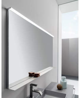 Profil lumineux de miroir de salle de bain, chromé fixé sur miroir 60,70,85,95,105,120,140cm comp gae