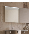 Miroir lumineux salle de bain, moderne, rectangulaire, blanc brillant, vertical, hauteur 111.8cm avec spot hallogène comp wap