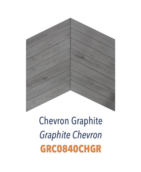 Carrelage imitation bois gris foncé point de hongrie 8x40cm epaisseur 9mm D chevron graphite