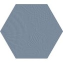 Carrelage décor hexagonal fond bleu satiné décor brillant 25x22cm Dif gaudi indigo