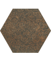 Carrelage hexagonal décoré effet métal rouillé 25x22x0.9cm, D oxydo