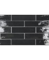 Carrelage imitation zellige noir brillant pour le mur 7.5x30cm apemud grafite