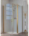 Cabine de douche montant doré, en verre trempé anticalcaire, art-déco, sérigraphiée, hauteur 200-215cm décor meg imperium1.0 B1X