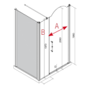 Cabine de douche montant doré, en verre trempé anticalcaire, sérigraphiée, hauteur 200-215cm décor megx imperium1.0 B1X