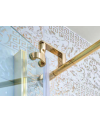 Cabine de douche montant doré, en verre trempé anticalcaire, art-déco, sérigraphiée, hauteur 200-215cm décor meg imperium1.0 B1X