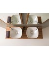 vasque en céramique émaillée scamoonP blanc brillant à poser 42x42x18cm