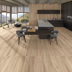 Carrelage imitation parquet contemporain, 19,4x120cm ou 26x180cm rectifié, Vivbelice naturel