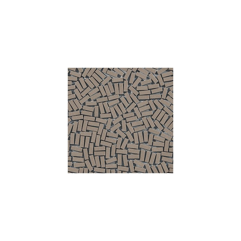 Mosaique rectangle taupe clair mat sol et mur grès cérame pleine masse sur trame 315x320mm M+saico clay