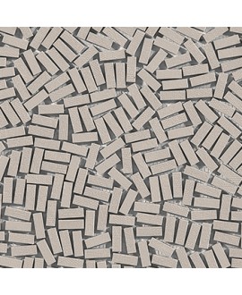Mosaique rectangle mat beige en grès cérame pleine masse jointé gris clair sur trame 315x320mm M+saico plaster