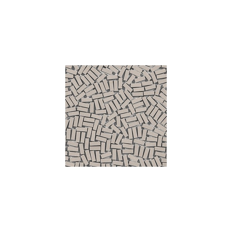 Mosaique rectangle mat beige en grès cérame pleine masse jointé gris clair sur trame 315x320mm M+saico plaster