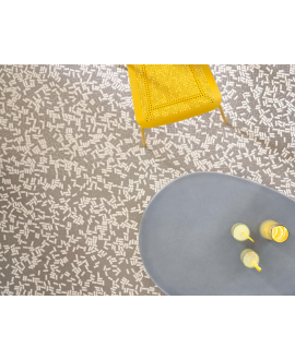 Mosaique rectangle beige et taupe clair mat grès cérame pleine masse jointé gris clair sur trame 315x320mm M+saico clay plaster