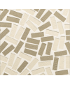 Mosaique rectangle beige et taupe clair mat grès cérame pleine masse jointé blanc sur trame 315x320mm M+saico clay plaster