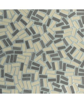 Mosaique rectangle taupe clair et foncé mat grès cérame pleine masse jointé gris clair sur trame 315x320mm M+saico clay smoke