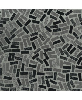 Mosaique rectangle noir et taupe mat grès cérame pleine masse jointé gris sur trame 315x320mm M+saico coal smoke