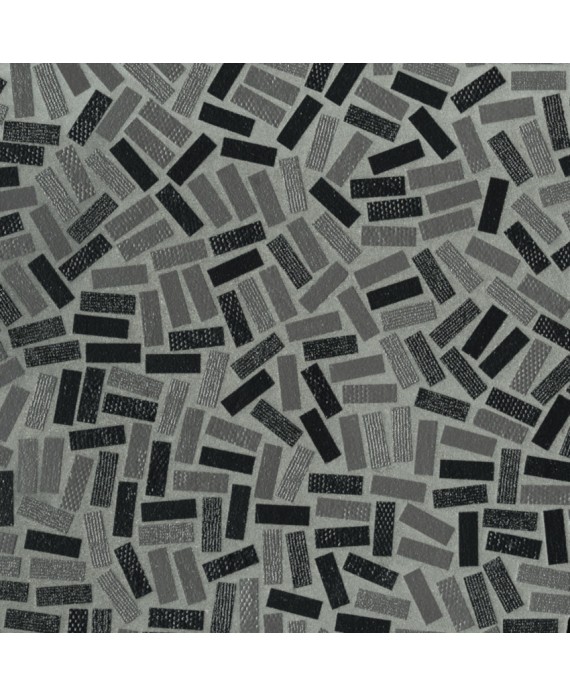 Mosaique rectangle noir et taupe mat grès cérame pleine masse jointé gris sur trame 315x320mm M+saico coal smoke