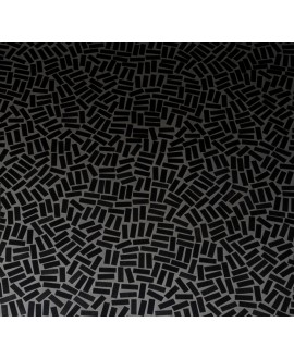 Mosaique rectangle noir mat sol et mur en grès cérame pleine masse jointé gris clair sur trame 315x320mm M+saico coal