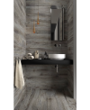 Carrelage effet plancher en bois de chêne gris ancien, salle de bain 20x120cm, savintage grigio