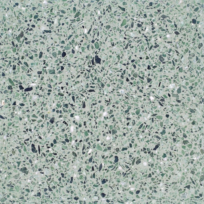 Carrelage ciment terrazzo véritable granito mat ou brillant CARPP17 40x40x1.2cm fond vert