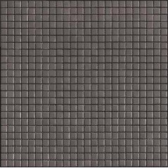 Mosaique 1.2x1.2cm et 2.5x2.5cm mur et sol gris foncé mat apseta fumo sur trame 30x30cm