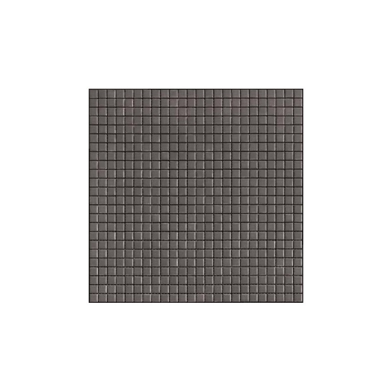 Mosaique 1.2x1.2cm et 2.5x2.5cm mur et sol gris foncé mat apseta fumo sur trame 30x30cm