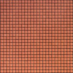 Mosaique orange mat 1.2x1.2cm et 2.5x2.5cm en grès cérame émaillé apseta aragosta sur trame 30x30cm