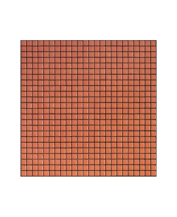 Mosaique orange mat 1.2x1.2cm et 2.5x2.5cm en grès cérame émaillé apseta aragosta sur trame 30x30cm