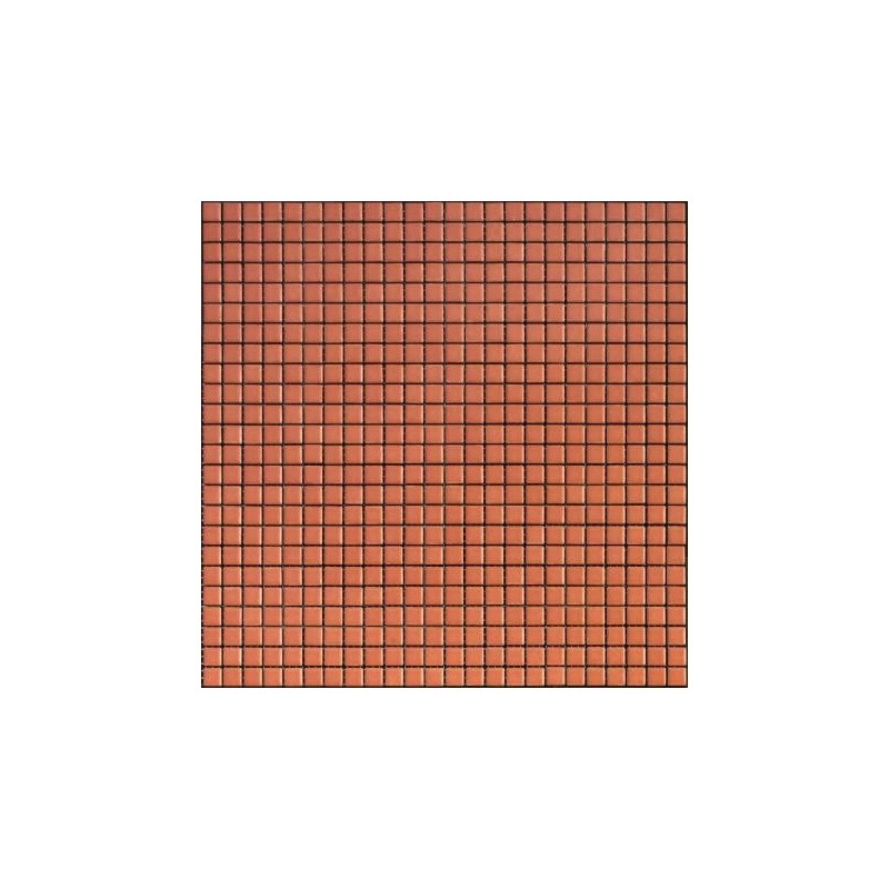 Mosaique orange mat 1.2x1.2cm et 2.5x2.5cm en grès cérame émaillé apseta aragosta sur trame 30x30cm