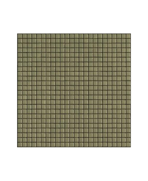 Mosaique sol et mur 1.2x1.2cm et2.5x2.5cm vert mat grès cérame émaillé apseta olive sur trame 30x30cm