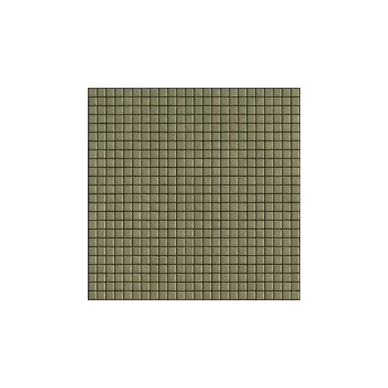 Mosaique sol et mur 1.2x1.2cm et2.5x2.5cm vert mat grès cérame émaillé apseta olive sur trame 30x30cm