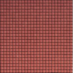 Mosaique 1.2x1.2cm et 2.5x2.5cm sol et mur rouge mat apseta fuoco sur trame 30x30cm