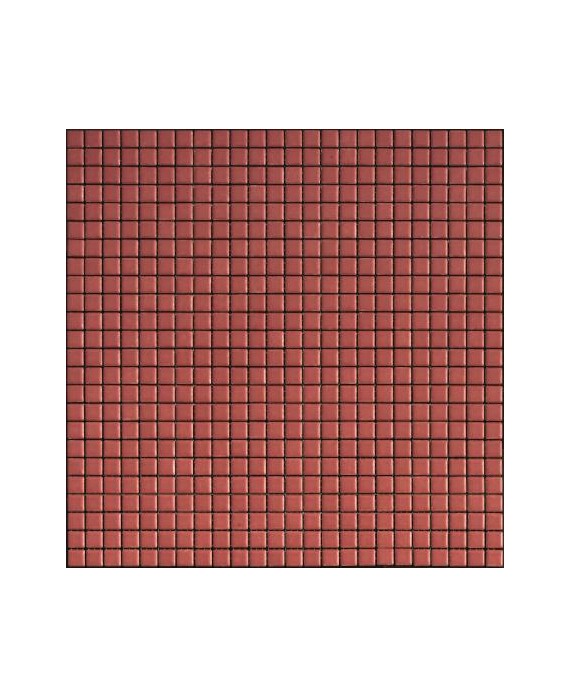 Mosaique 1.2x1.2cm et 2.5x2.5cm sol et mur rouge mat apseta fuoco sur trame 30x30cm