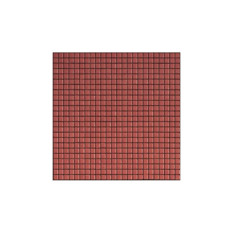 Mosaique 1.2x1.2cm et 2.5x2.5cm sol et mur rouge mat apseta fuoco sur trame 30x30cm