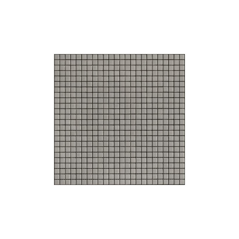 Mosaique 2.5x2.5cm et 1.2x1.2cm gris mat sol et mur grès cérame apseta cemento sur trame 30x30cm