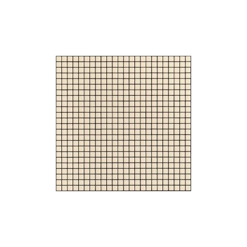 Mosaique 1.2x1.2cm et 2.5x2.5cm ivoire mat sol et mur apseta avorio sur trame 30x30cm