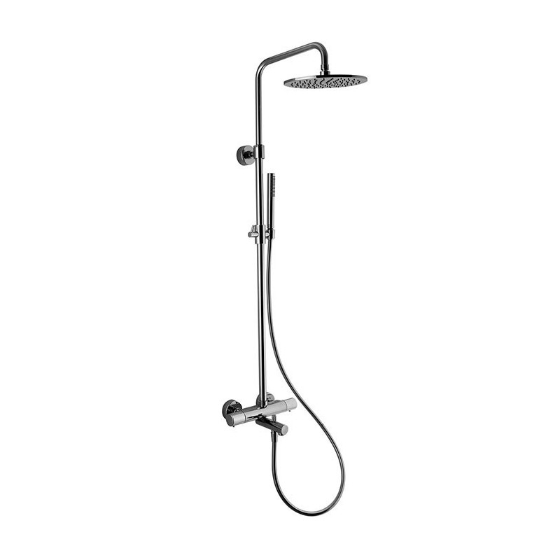 Colonne de douche avec mitigeur thermostatique BAIN DOUCHE rond et pommeau en laiton rond de 25cm F4284/R253